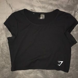 Gymshark Dreamy capped sleeve crop top- black